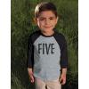 imageTstars 5th Birthday Gift for 5 Year Old Child 34 Sleeve Baseball Jersey Toddler ShirtDark Gray