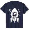 imageKids Gift for Five Year Old 5th Birthday Space Rocket TShirtNavy Blue