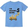 imageTstars 5 Years Old Gift 5th Birthday Bulldozer Construction Party Toddler Kids TShirtCalifornia Blue