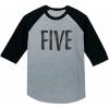 imageTstars 5th Birthday Gift for 5 Year Old Child 34 Sleeve Baseball Jersey Toddler ShirtDark Gray
