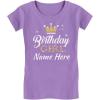 imageTstars Customized Birthday Girl Shirt Princess Crown Youth Kids Girls Fitted TShirtLavender