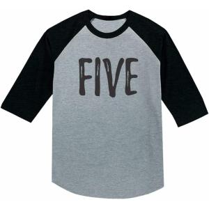 imageTstars 5th Birthday Gift for 5 Year Old Child 34 Sleeve Baseball Jersey Toddler ShirtDark Gray