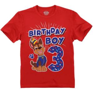 imageTstars Chase 3rd Birthday Boy Shirt Gifts for 3 Year Old Boys Third Bday Paw Patrol Party Toddler Kids TShirt3rd Birthday  Red