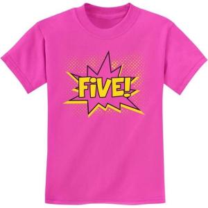 imageTstars Five 5th Birthday Shirt 5 Years Old Gifts Superhero Party Kids TShirt XSmall Pink