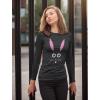 imageTstars Easter Shirts for Women Bunny Face Womens Long Sleeve TShirtBlack