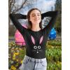 imageTstars Easter Shirts for Women Bunny Face Womens Long Sleeve TShirtBlack