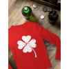 imageTstars St Patricks Day Shirt Women Teen Girls Faded Shamrock Clover Long Sleeve TShirtRed