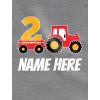 imageTstars Tractor Personalized 2nd Birthday Shirt Boy 2 Year Old Toddler Kids TShirtNavy