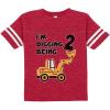 imageTstars Construction 2nd Birthday Shirt Boy Im Digging Being 2 Kids Jersey TShirtRed