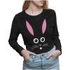 imageTstars Easter Shirts for Women Bunny Face Womens Long Sleeve TShirtBlack