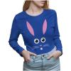 imageTstars Easter Shirts for Women Bunny Face Womens Long Sleeve TShirtBlue