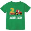imageTstars Tractor Personalized 2nd Birthday Shirt Boy 2 Year Old Toddler Kids TShirtGreen