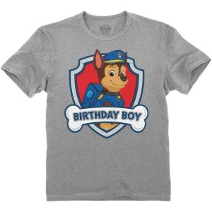 imageTstars Paw Patrol Birthday Boy Shirt Gifts for Boys Badge Shield 2nd 3rd 4th 5th Toddler Kids TShirtChase Patrol  Gray