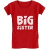 imageTstars Big Sister Shirt Sibling Reveal Baby Announcement Kids Girls Fitted TShirtRed