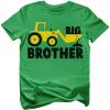 imageTstars Construction Tractor Big Brother Shirt Pregnancy Baby Announcement Gifts for Boys Sibling Toddler Kids TshirtGreen