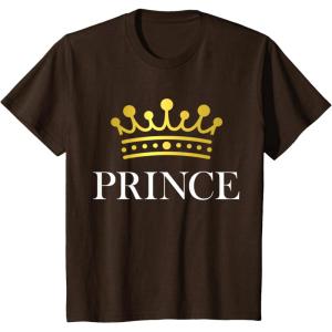 imageKids Prince Crown Gift for Son  Brother Little Boys Toddler TShirtBrown