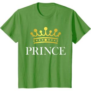 imageKids Prince Crown Gift for Son  Brother Little Boys Toddler TShirtGrass Green