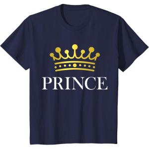 imageKids Prince Crown Gift for Son  Brother Little Boys Toddler TShirtNavy Blue