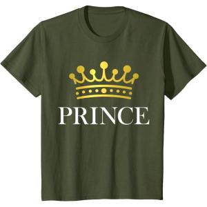 imageKids Prince Crown Gift for Son  Brother Little Boys Toddler TShirtOlive Green