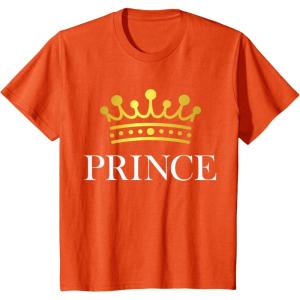 imageKids Prince Crown Gift for Son  Brother Little Boys Toddler TShirtOrange