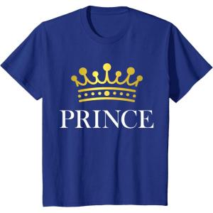 imageKids Prince Crown Gift for Son  Brother Little Boys Toddler TShirtRoyal Blue