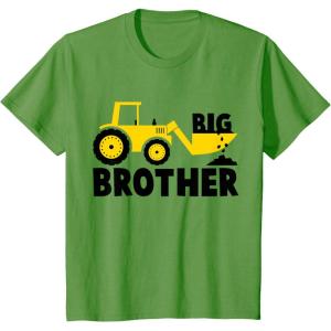 imageKids Tstars Big Brother Shirt Tractor Print Long Sleeve TShirt TShirtGrass Green