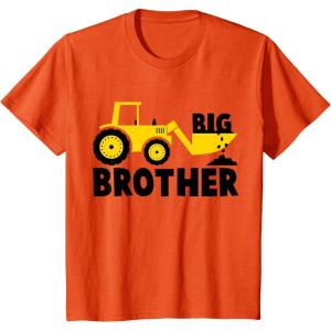 imageKids Tstars Big Brother Shirt Tractor Print Long Sleeve TShirt TShirtOrange
