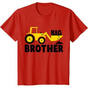 imageKids Tstars Big Brother Shirt Tractor Print Long Sleeve TShirt TShirtRed