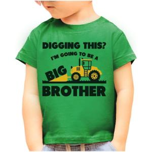 imageTstars Digging This Im Going to Be a Big Brother Shirt Baby Pregnancy Announcement Boys Sibling Toddler Kids TShirtGreen