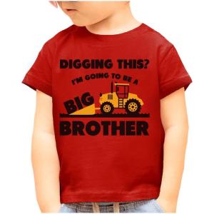 imageTstars Digging This Im Going to Be a Big Brother Shirt Baby Pregnancy Announcement Boys Sibling Toddler Kids TShirtRed