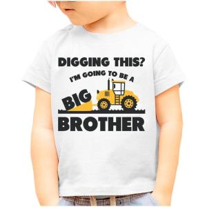 imageTstars Digging This Im Going to Be a Big Brother Shirt Baby Pregnancy Announcement Boys Sibling Toddler Kids TShirtWhite