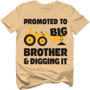 imageTstars Promoted to Big Brother ampamp Digging It Shirt Pregnancy Announcement Gifts for Boys Sibling Toddler Kids TShirtLatte