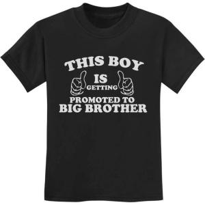 imageTstars This Boy is Getting Promoted to Big Brother Sibling Boys Toddler Kids TShirtBlack