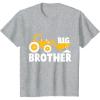 imageKids Big Brother Gift  Tractor Loving Boy Toddler Kids TShirt TShirtHeather Grey