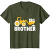 imageKids Big Brother Gift  Tractor Loving Boy Toddler Kids TShirt TShirtOlive Green