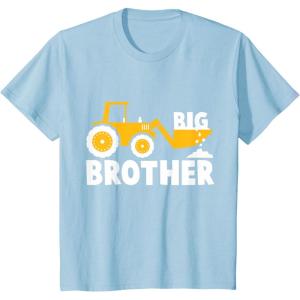 imageKids Big Brother Gift  Tractor Loving Boy Toddler Kids TShirt TShirtBaby Blue