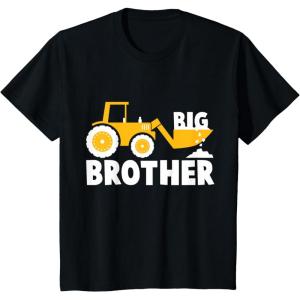 imageKids Big Brother Gift  Tractor Loving Boy Toddler Kids TShirt TShirtBlack
