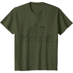 imageKids Big Brother Shark Gift for Shark Loving Toddler Boys TShirtOlive Green