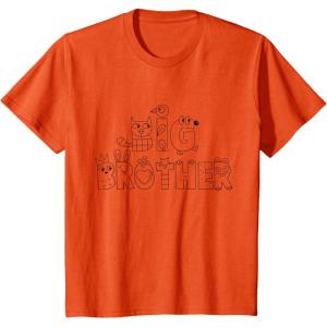 imageKids Big Brother Shark Gift for Shark Loving Toddler Boys TShirtOrange