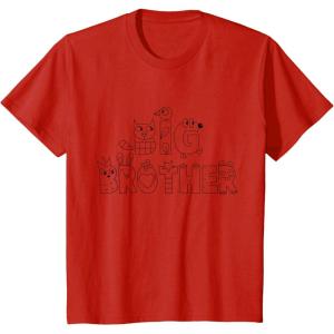 imageKids Big Brother Shark Gift for Shark Loving Toddler Boys TShirtRed