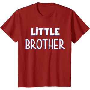 imageKids Little Brother Gift for Siblings New Brother Toddler TShirtCranberry Red