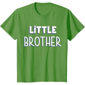 imageKids Little Brother Gift for Siblings New Brother Toddler TShirtGrass Green