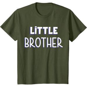 imageKids Little Brother Gift for Siblings New Brother Toddler TShirtOlive Green