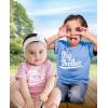 imageTstars Big Brother Little Sister Matching Outfits Baby Announcement Sibling Shirts SetKids Shirt California Blue  Baby Pink