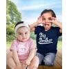 imageTstars Big Brother Little Sister Matching Outfits Baby Announcement Sibling Shirts SetKids Shirt Navy  Baby Pink