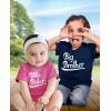 imageTstars Big Brother Little Sister Matching Outfits Baby Announcement Sibling Shirts SetKids Shirt Navy  Baby Wow Pink