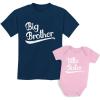 imageTstars Big Brother Little Sister Matching Outfits Baby Announcement Sibling Shirts SetKids Shirt Navy  Baby Pink