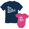 imageTstars Big Brother Little Sister Matching Outfits Baby Announcement Sibling Shirts SetKids Shirt Navy  Baby Wow Pink