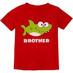 imageTstars Shark Shirt for Brother Gift for Big Brother Youth Kids TShirtRed