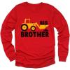imageTstars Big Brother Shirt Tractor Print Long Sleeve TShirt for Toddler BoysRed